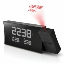 Réveil Projecteur Design avec température - PRYSMA R (Noir)